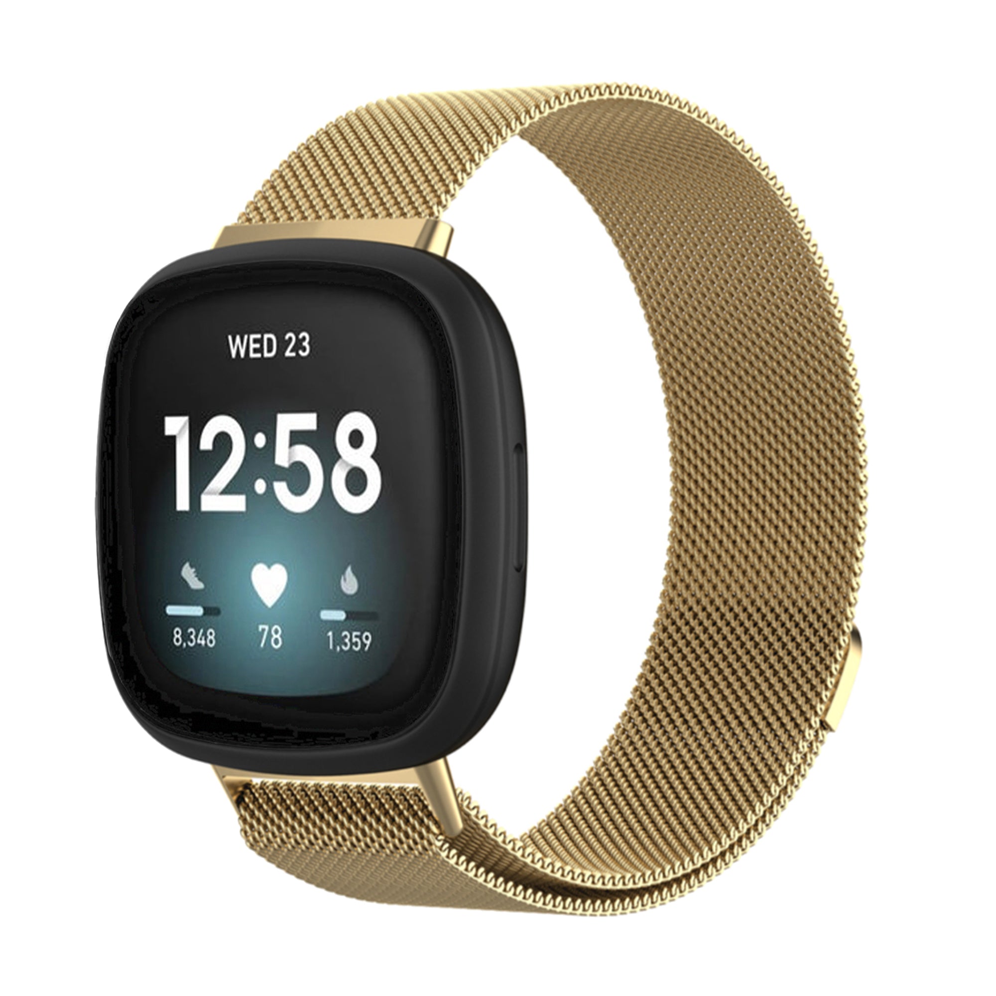 Milanaise-Armband für Fitbit Versa 3 / 4 / Sense – Gold