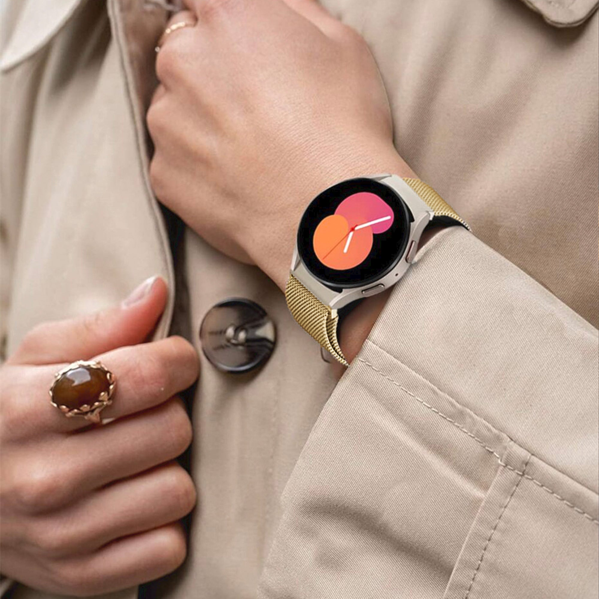 Samsung Galaxy Watch milanese band voor watch 4/5/5pro - goud
