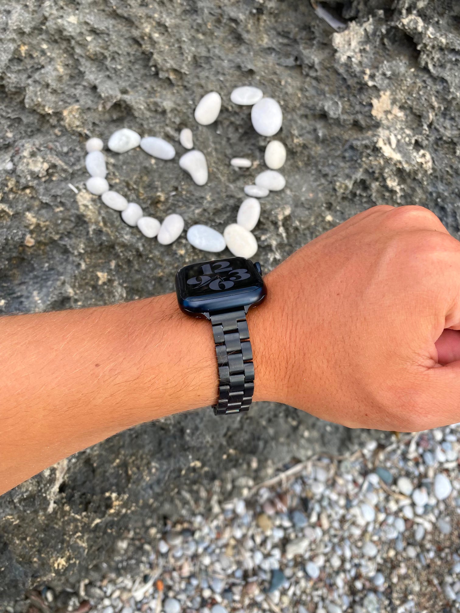 Apple Watch Stahlgliederarmband schlank – Schwarz