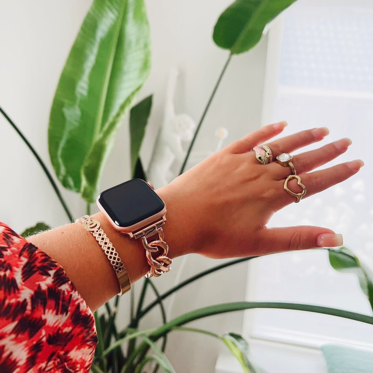 Apple Watch ketting schakel bandje - rosé