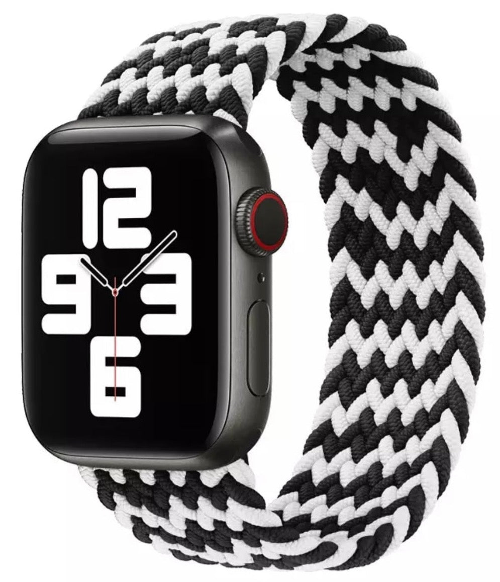 Geflochtene Solo-Schlaufe für die Apple Watch – Schwarz und Weiß