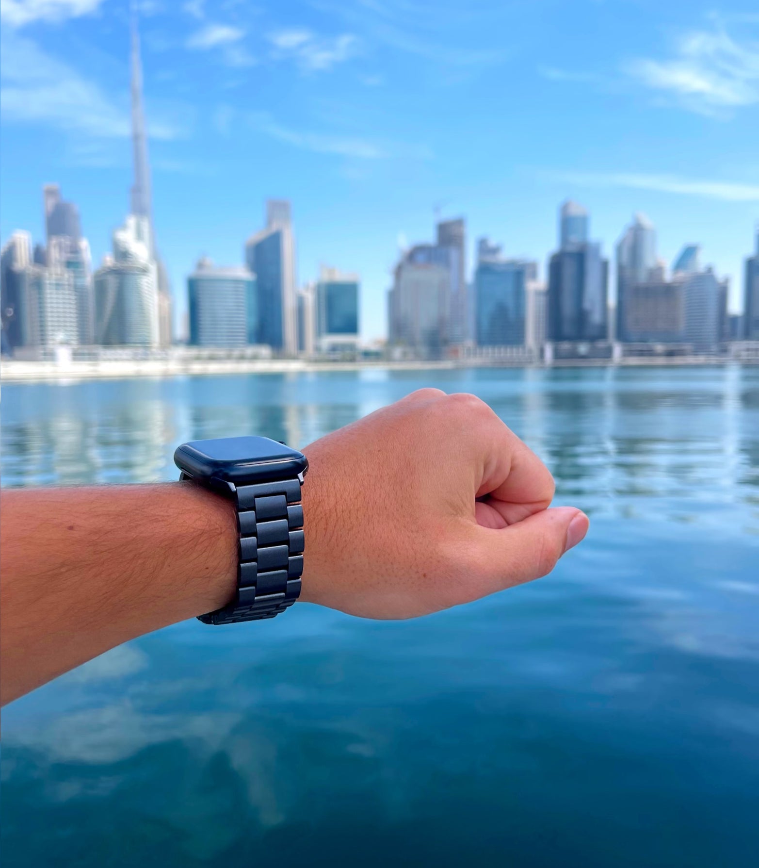 Apple Watch stalen schakel band - navy blue