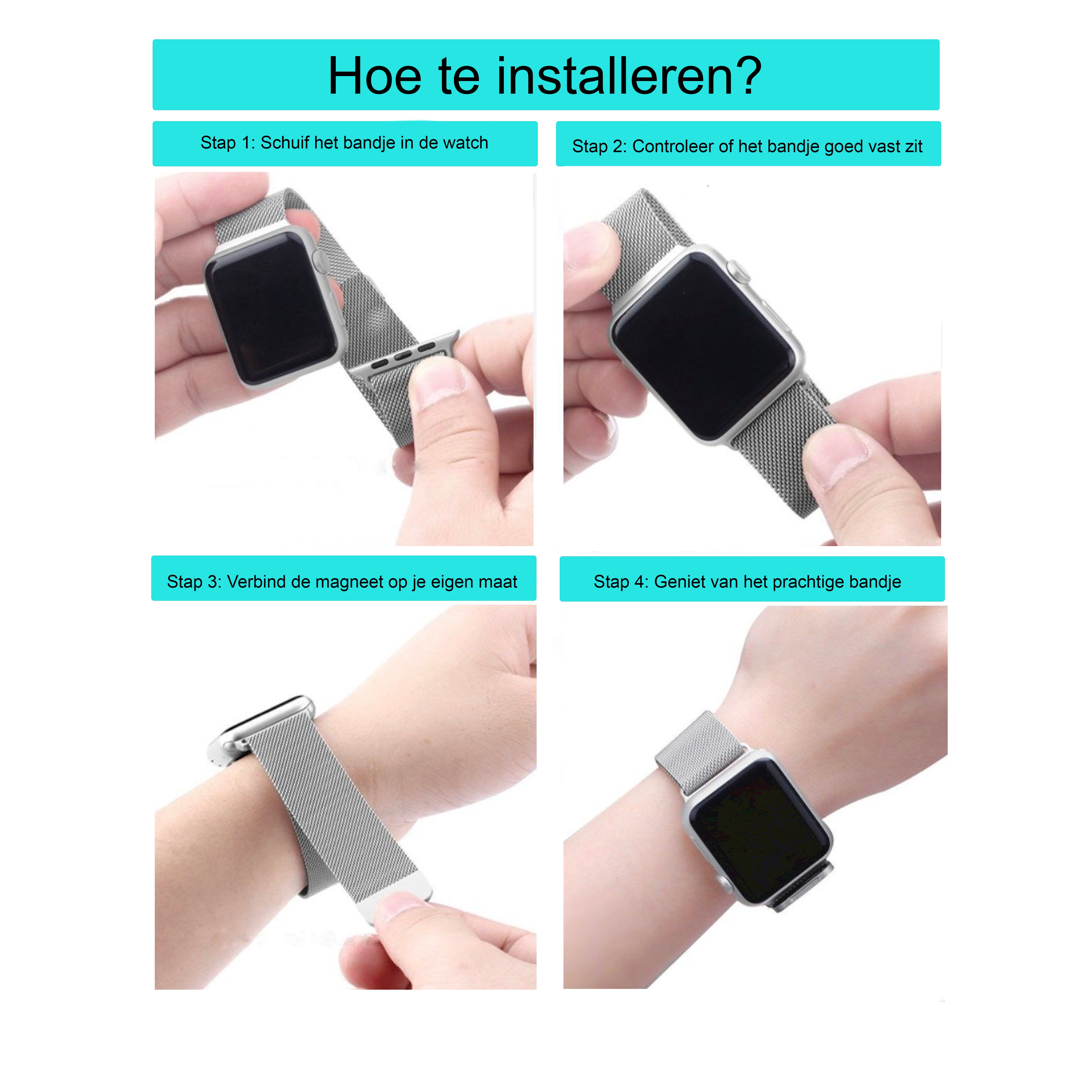 Apple Watch milanese band - roze