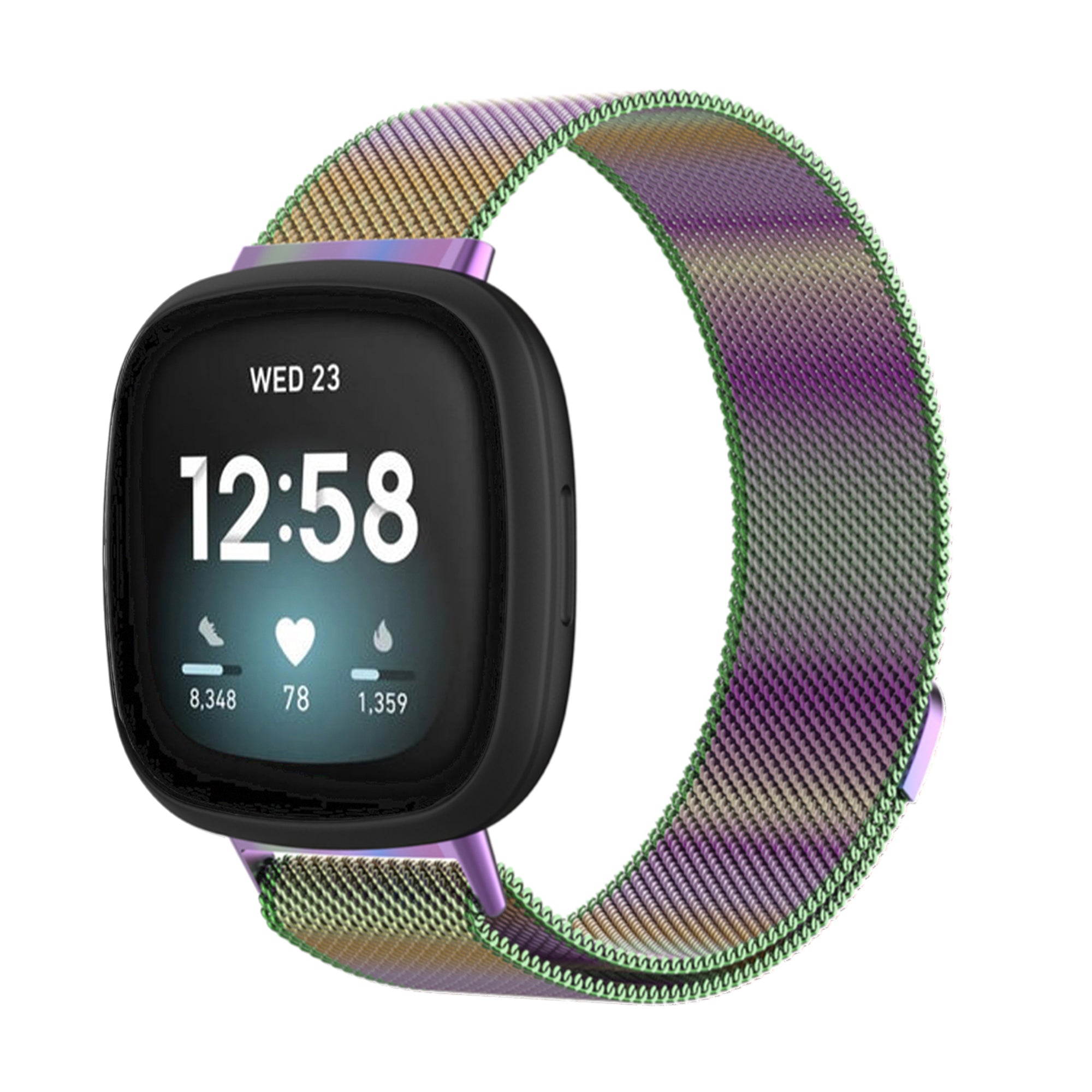 Fitbit Versa 3 4 Sense milanese band rainbow