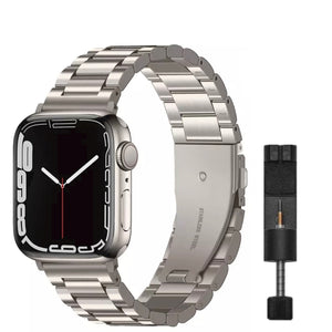 Apple Watch stalen schakel band - zilver rosé