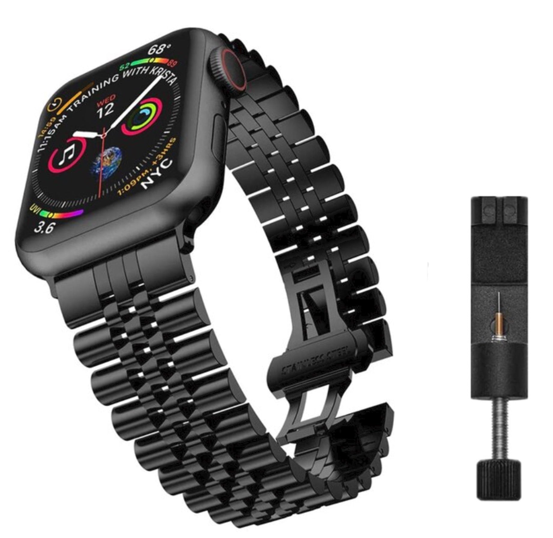 Apple Watch stalen jubilee band - zwart