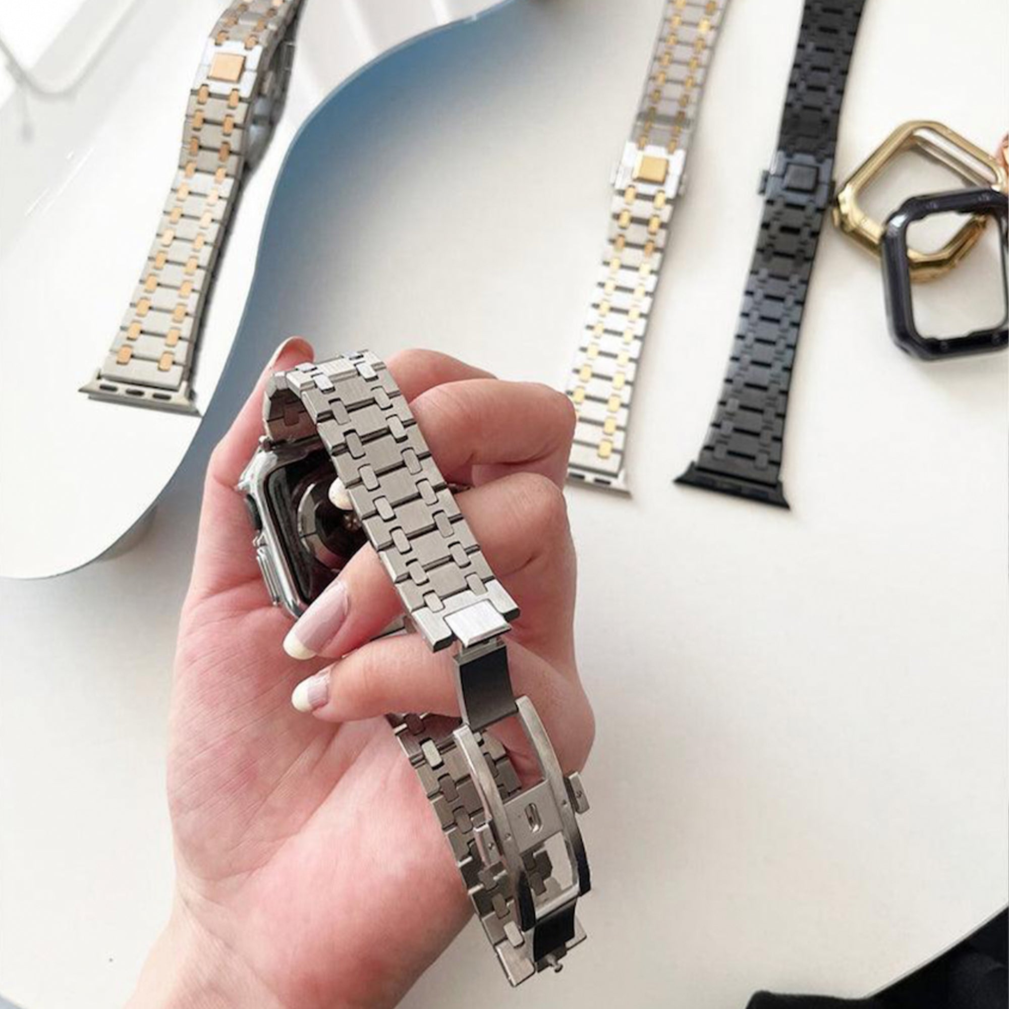 Apple Watch AP inspired band - zilver