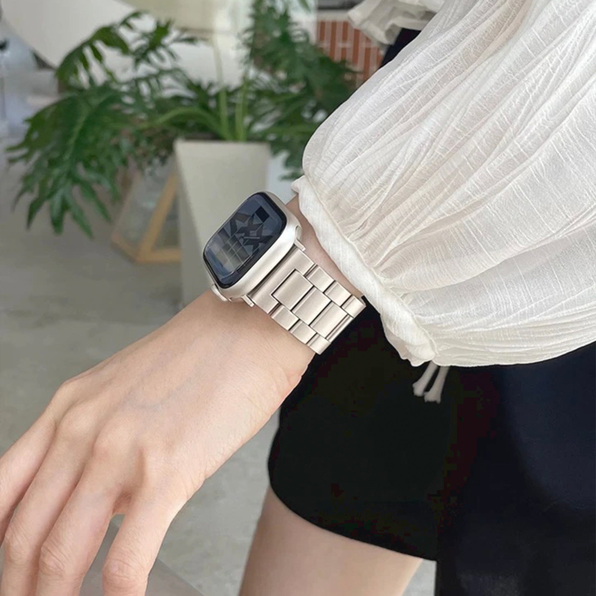 Apple Watch stalen schakel band - starlight