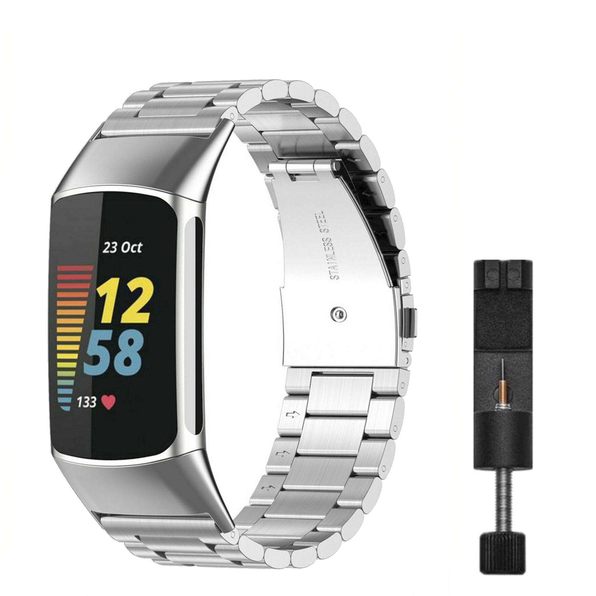 Fitbit charge 5/6 schakelbandje - zilver