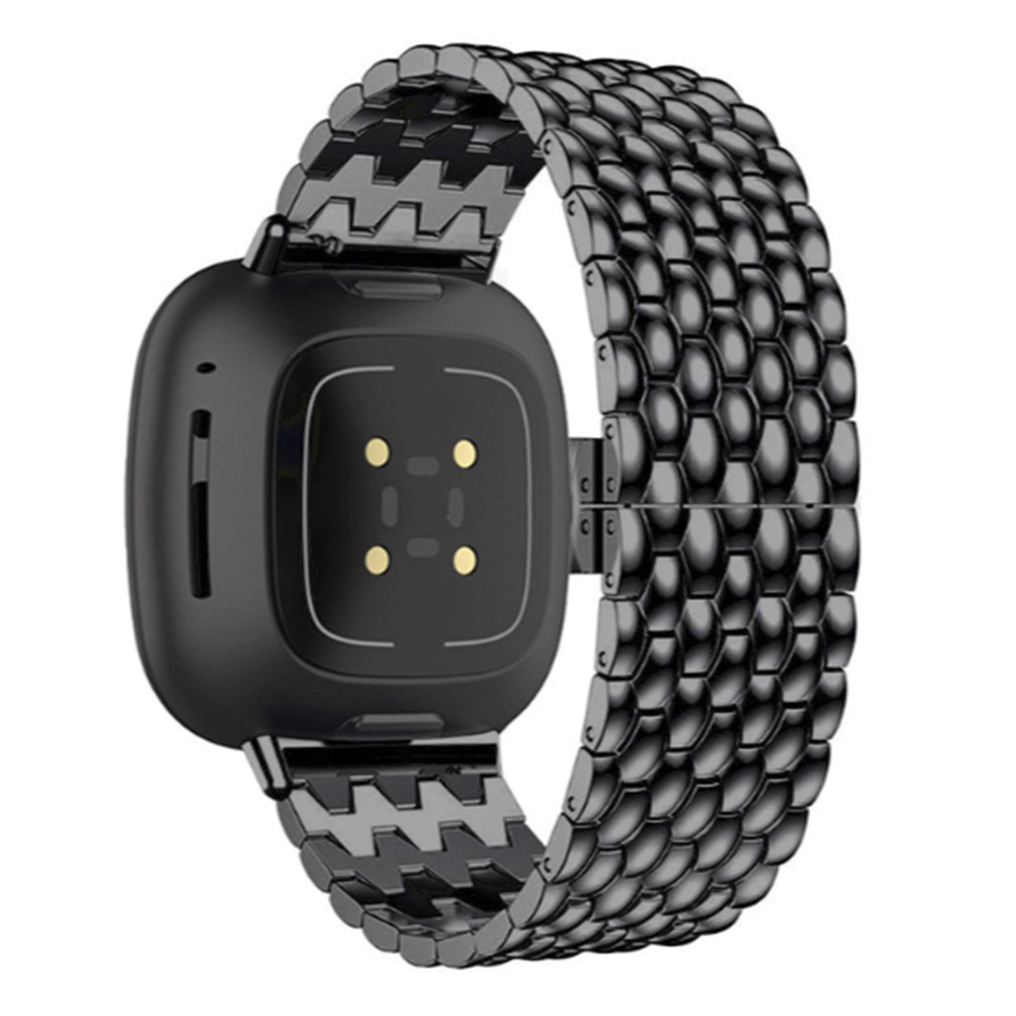 Fitbit Versa 3 / 4 / Sense draken band - zwart