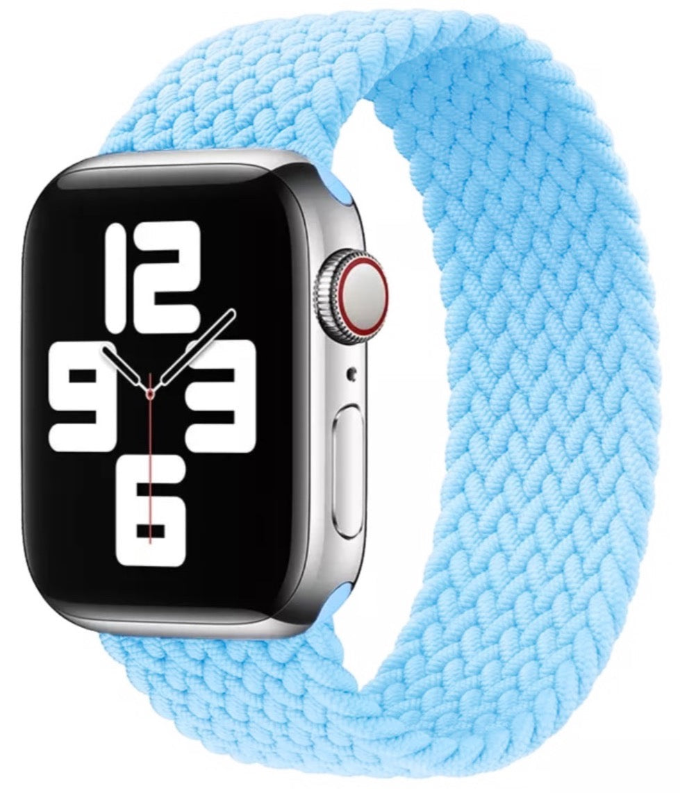 Geflochtenes Soloarmband für die Apple Watch – Babyblau