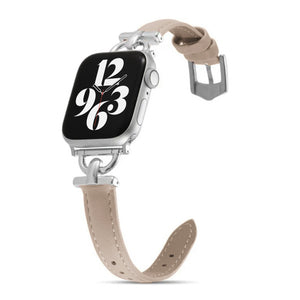 Apple Watch slim leren band - zwart