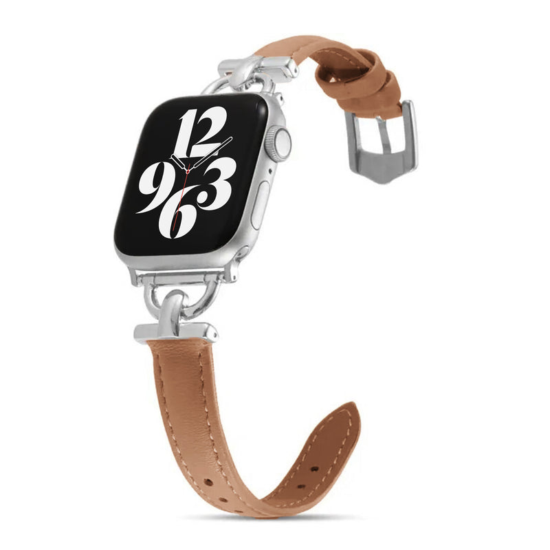 Apple Watch slim leren band - bruin