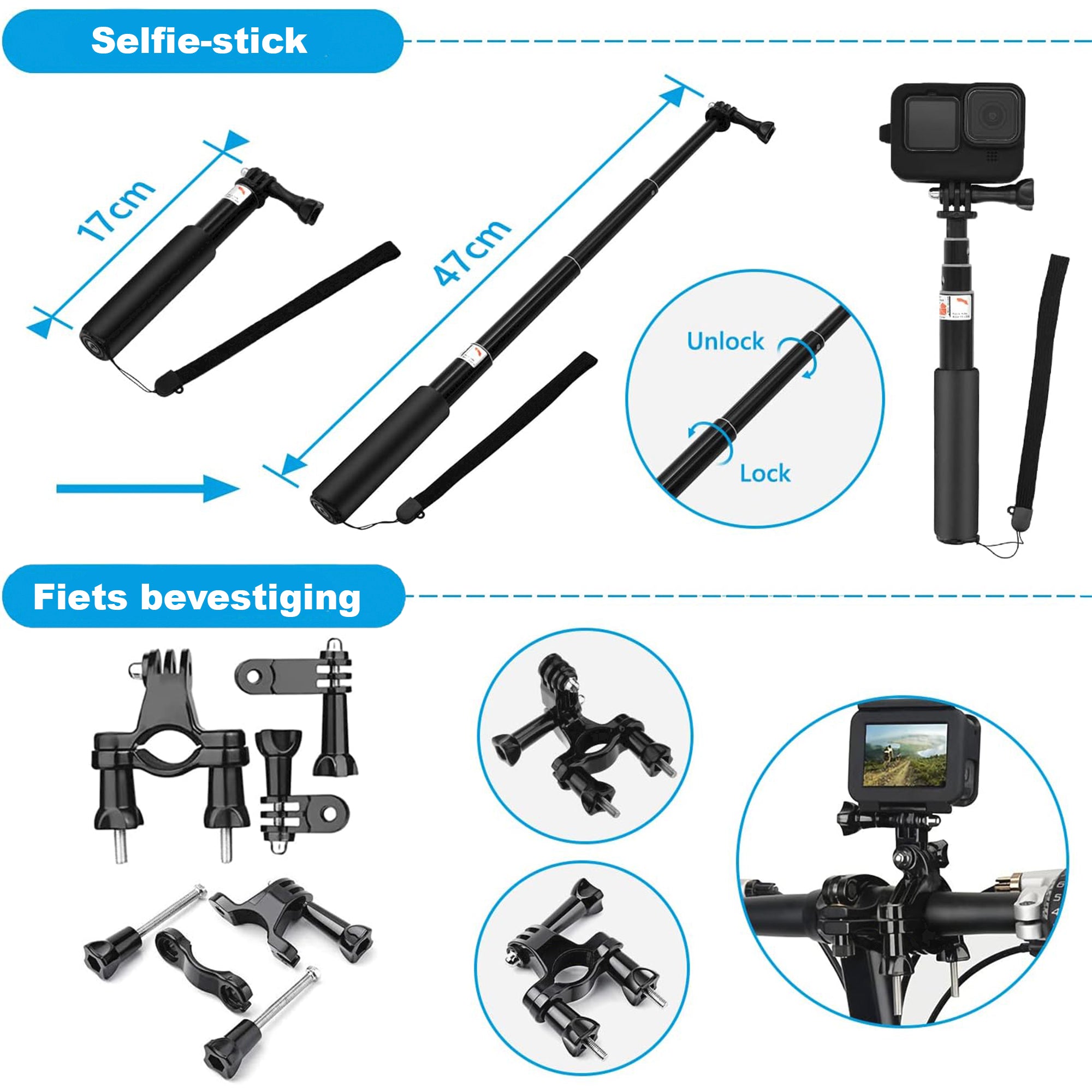 Gopro Accessoireset Geschikt voor GoPro Hero 12/11/10/9