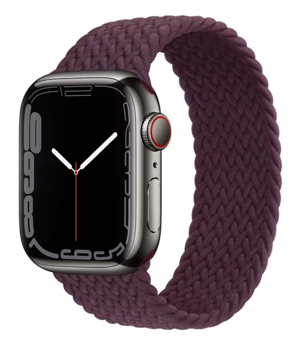 Geflochtenes Solo Loop für Apple Watch – dunkle Kirsche
