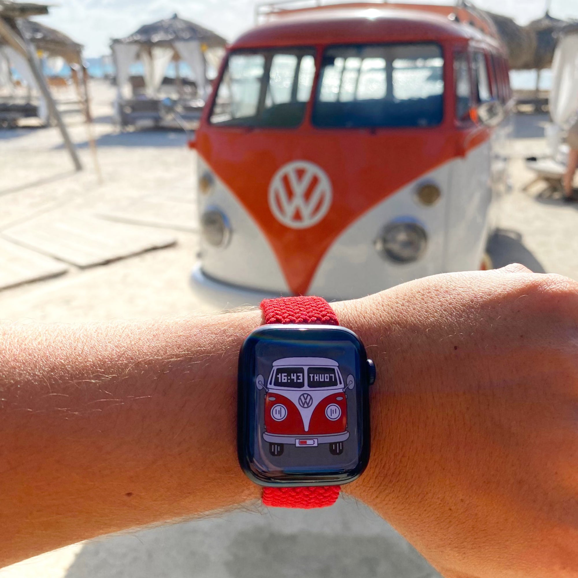 Apple Watch gevlochten loop verstelbaar - rood
