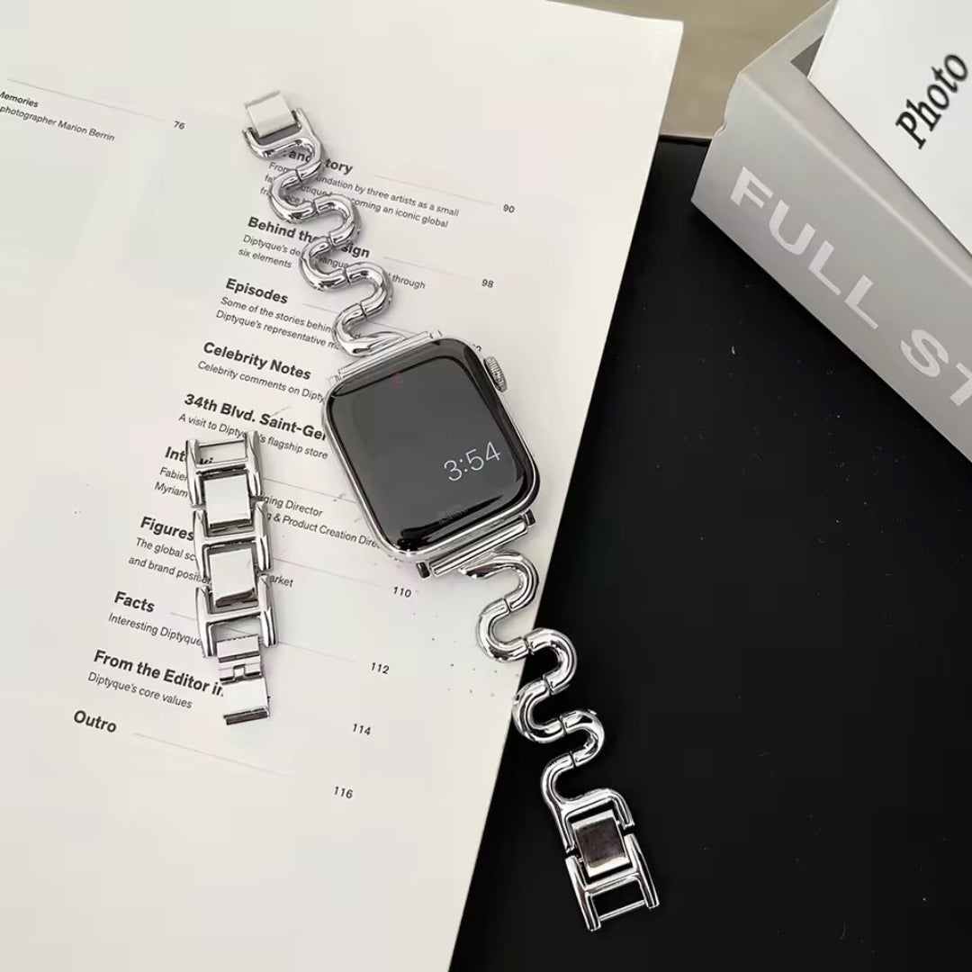 Apple Watch inspired snake bandje - zilver