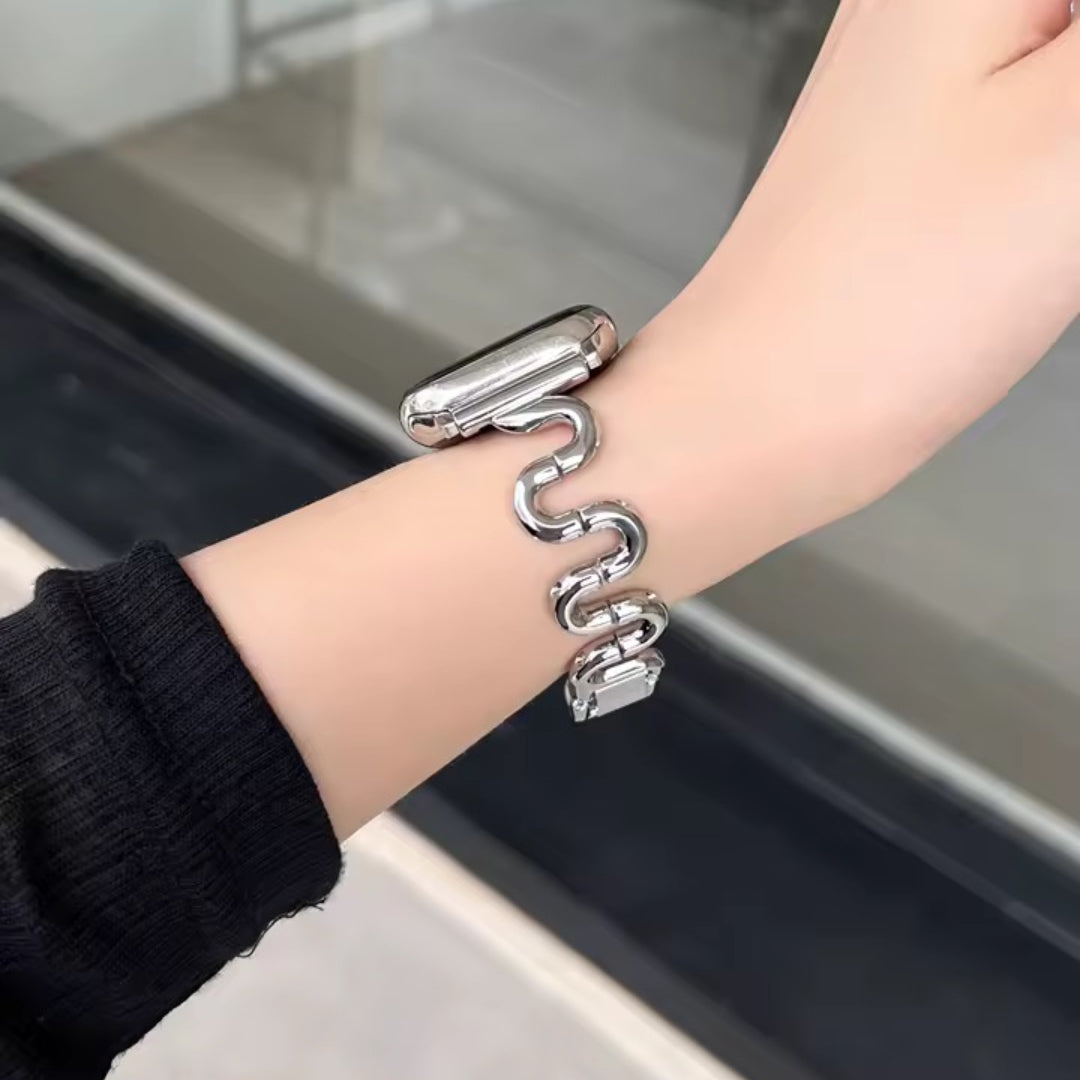 Apple Watch inspired snake bandje - zilver