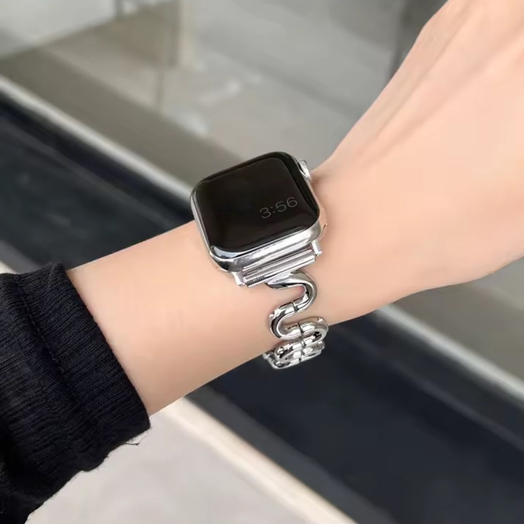 Apple Watch inspired snake bandje - zilver