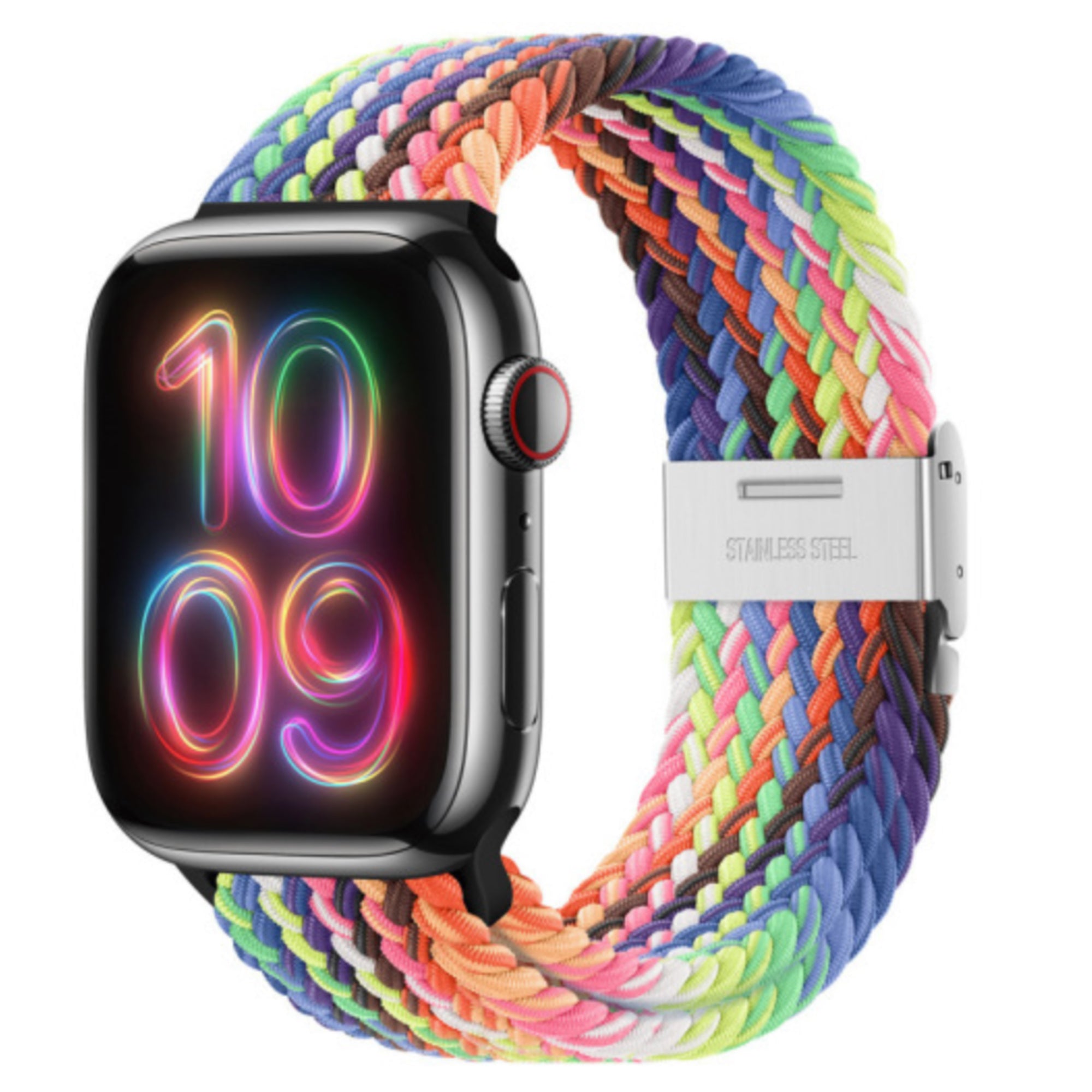 Apple Watch gevlochten loop verstelbaar - neon