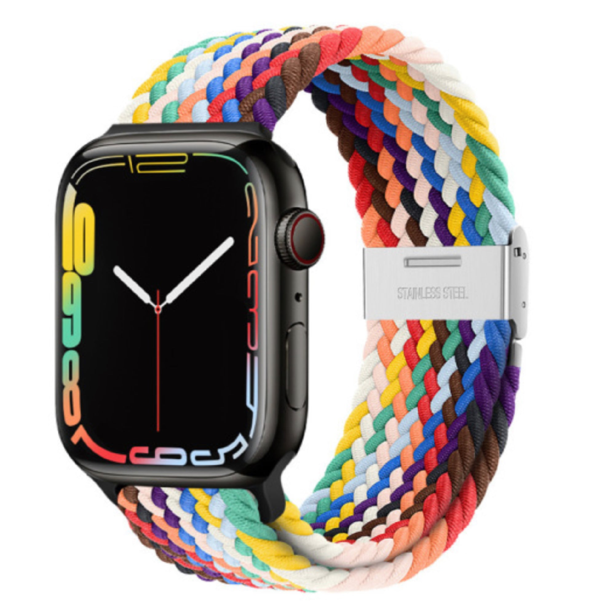 Apple Watch gevlochten loop verstelbaar - rainbow