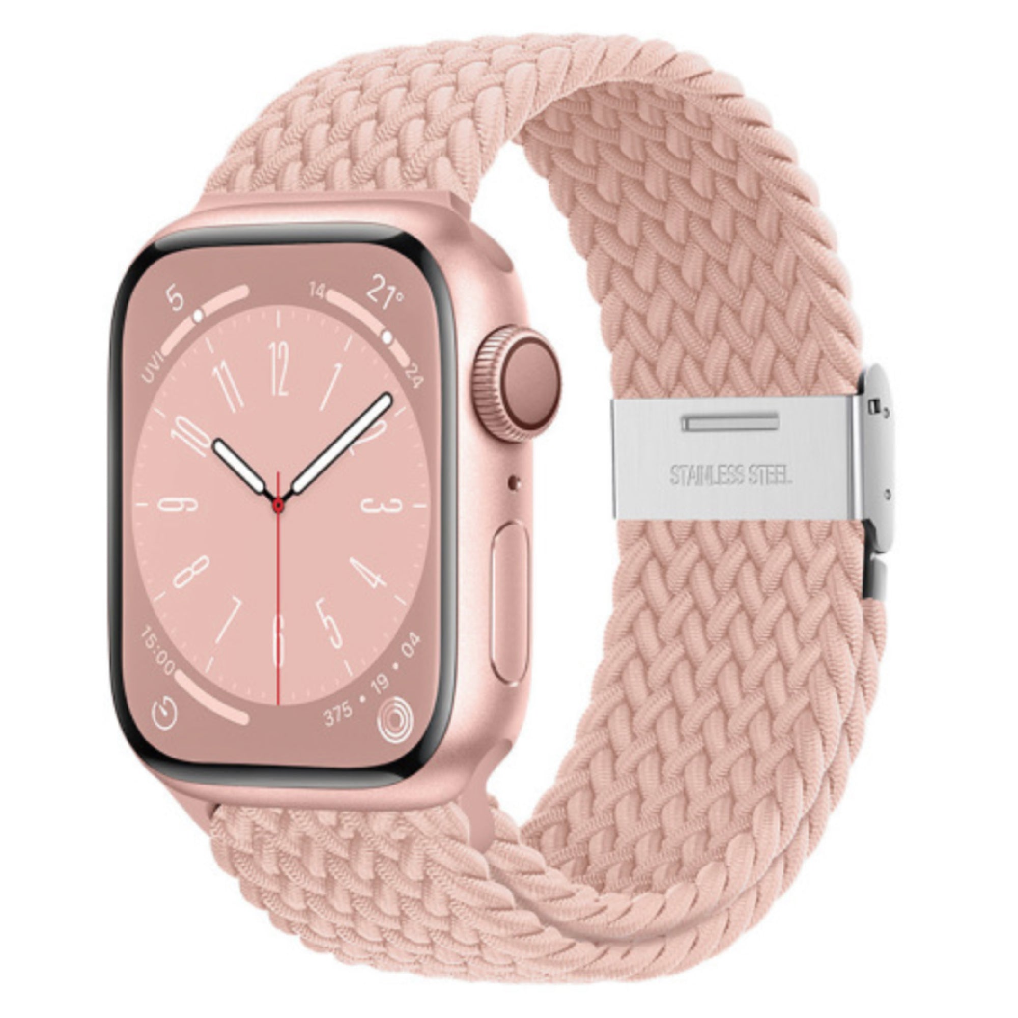 Apple Watch gevlochten loop verstelbaar - pink sand