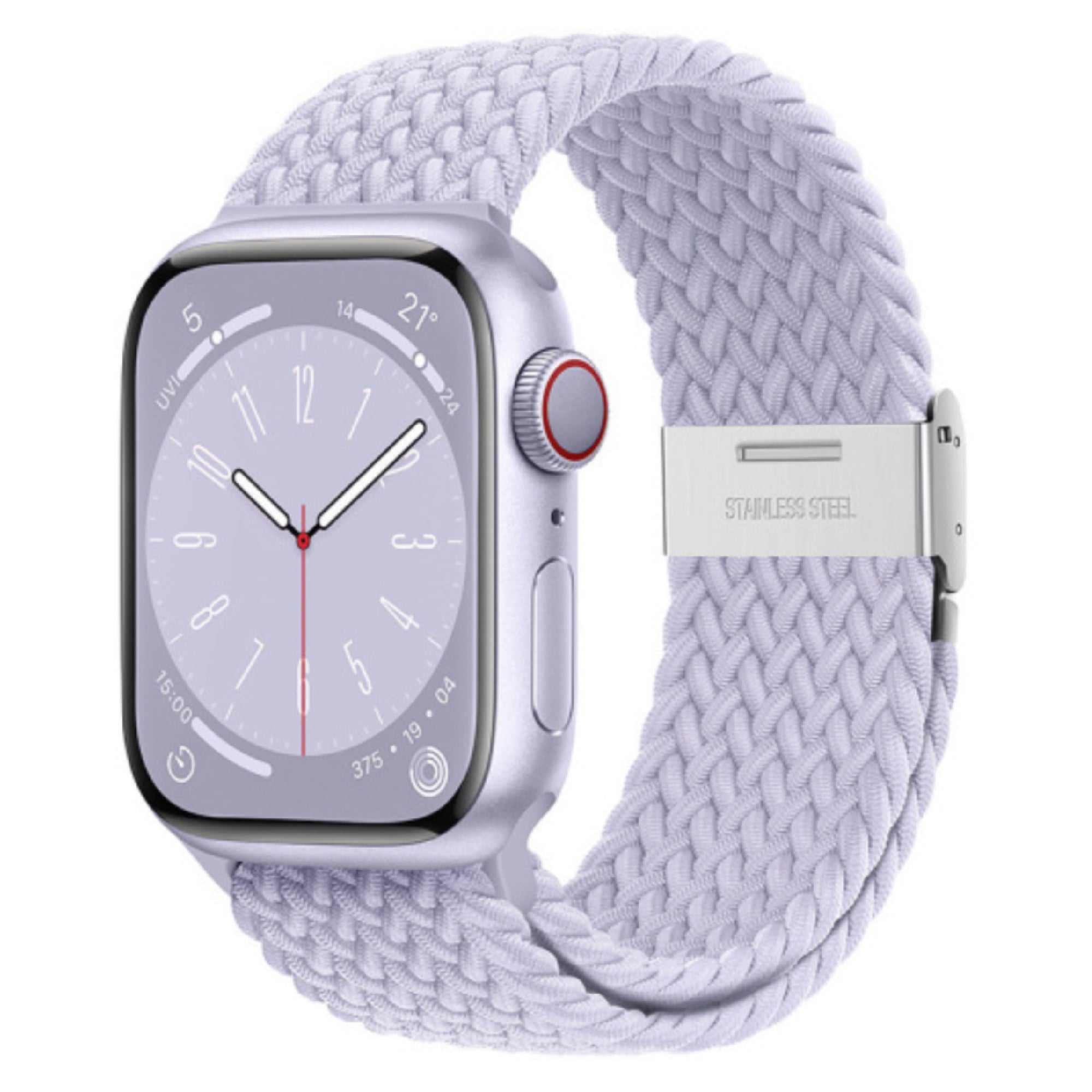 Apple Watch gevlochten loop verstelbaar - fog purple