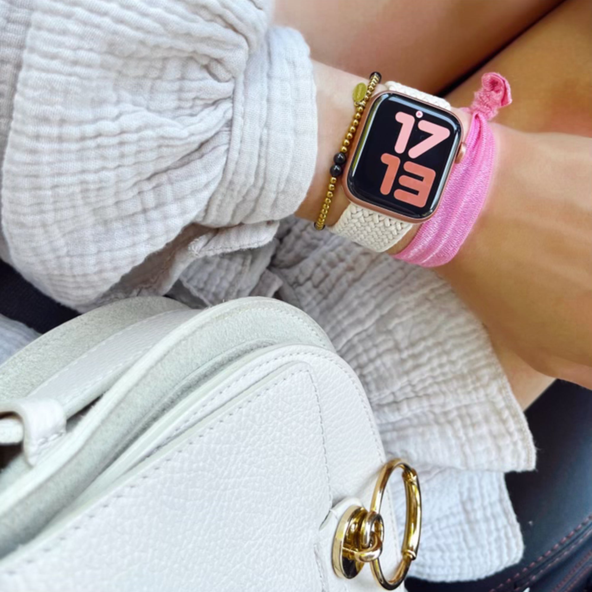 Apple Watch gevlochten solo loop - starlight