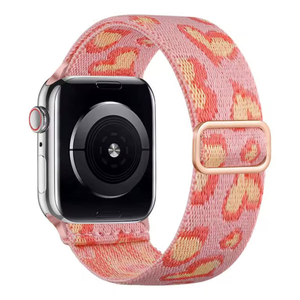 Apple Watch nylon strap adjustable - pink hearts