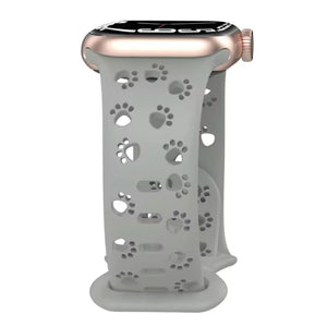 Apple Watch siliconen dog paw bandje - geel