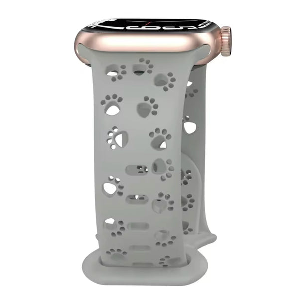 Apple Watch siliconen dog paw bandje - grijs