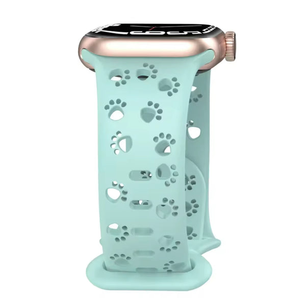 Apple Watch siliconen dog paw bandje - turquoise