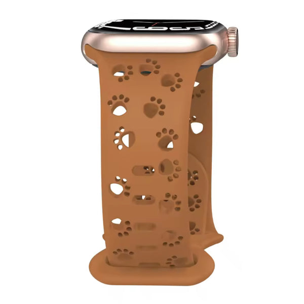 Apple Watch siliconen dog paw bandje - bruin