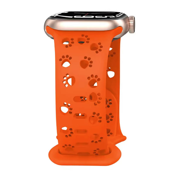 Apple Watch siliconen dog paw bandje - oranje
