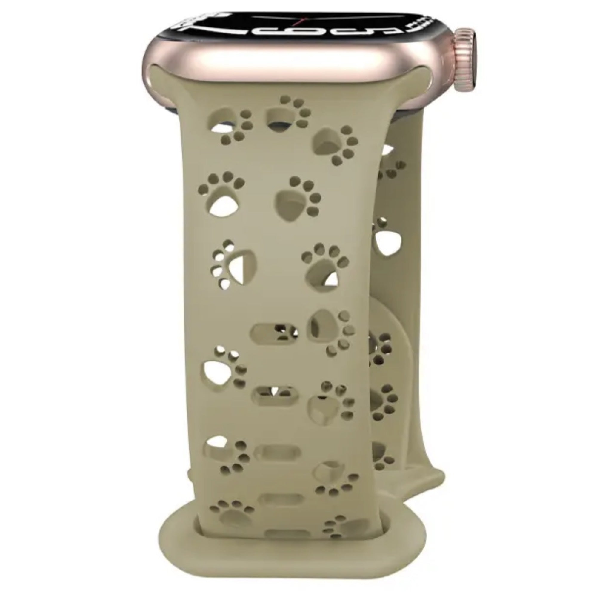 Apple Watch silicone dog paw strap - khaki