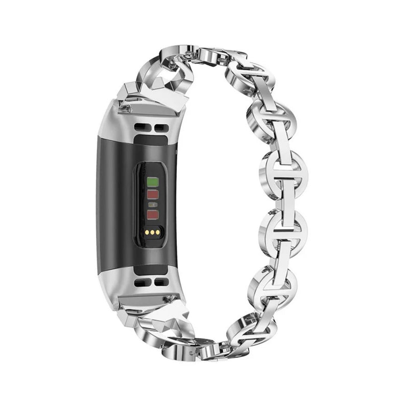 Fitbit Charge 5/6 diamond bandje - zilver