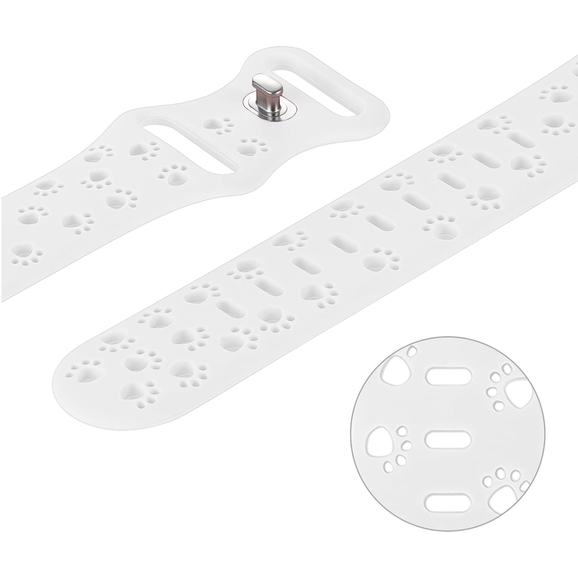 Apple Watch silicone dog paw strap - white