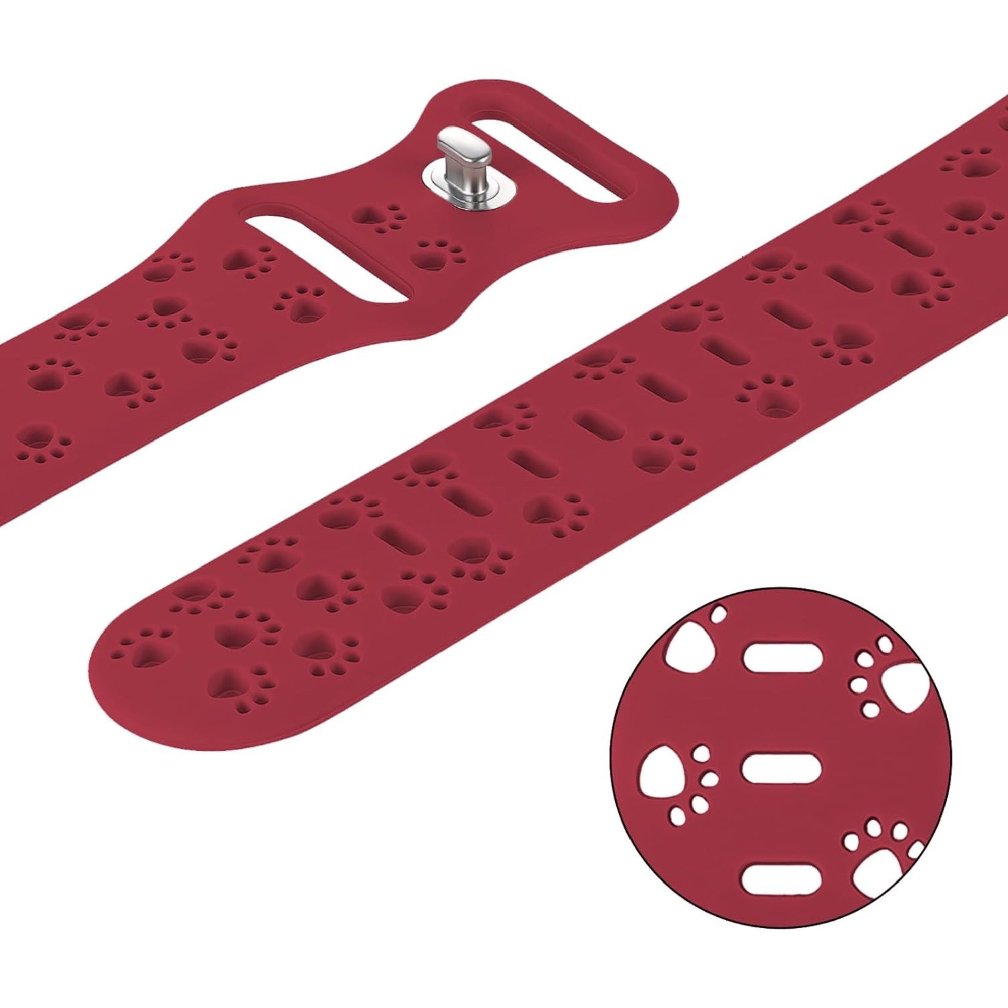 Apple Watch siliconen dog paw bandje - rood