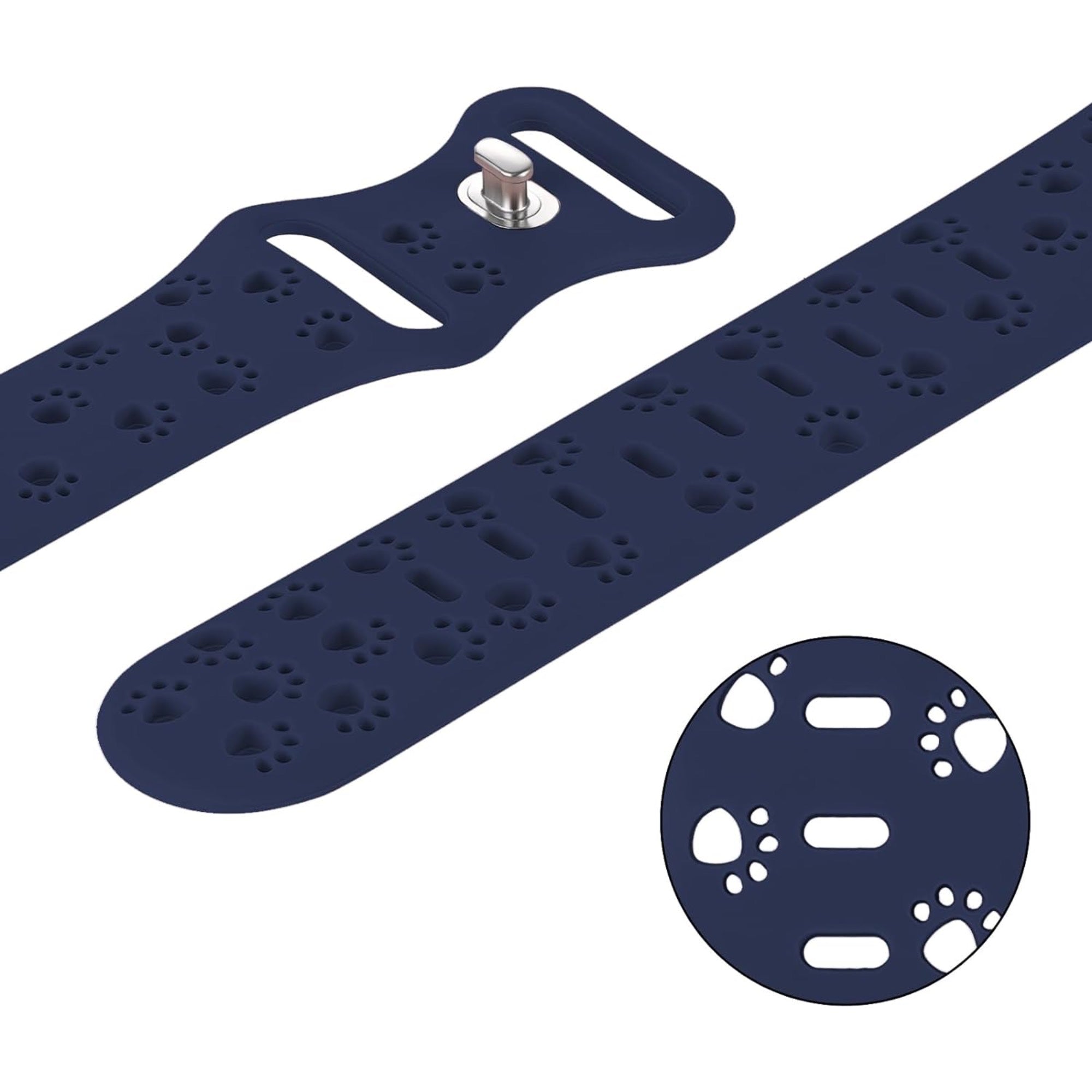 Apple Watch silicone dog paw strap - dark blue