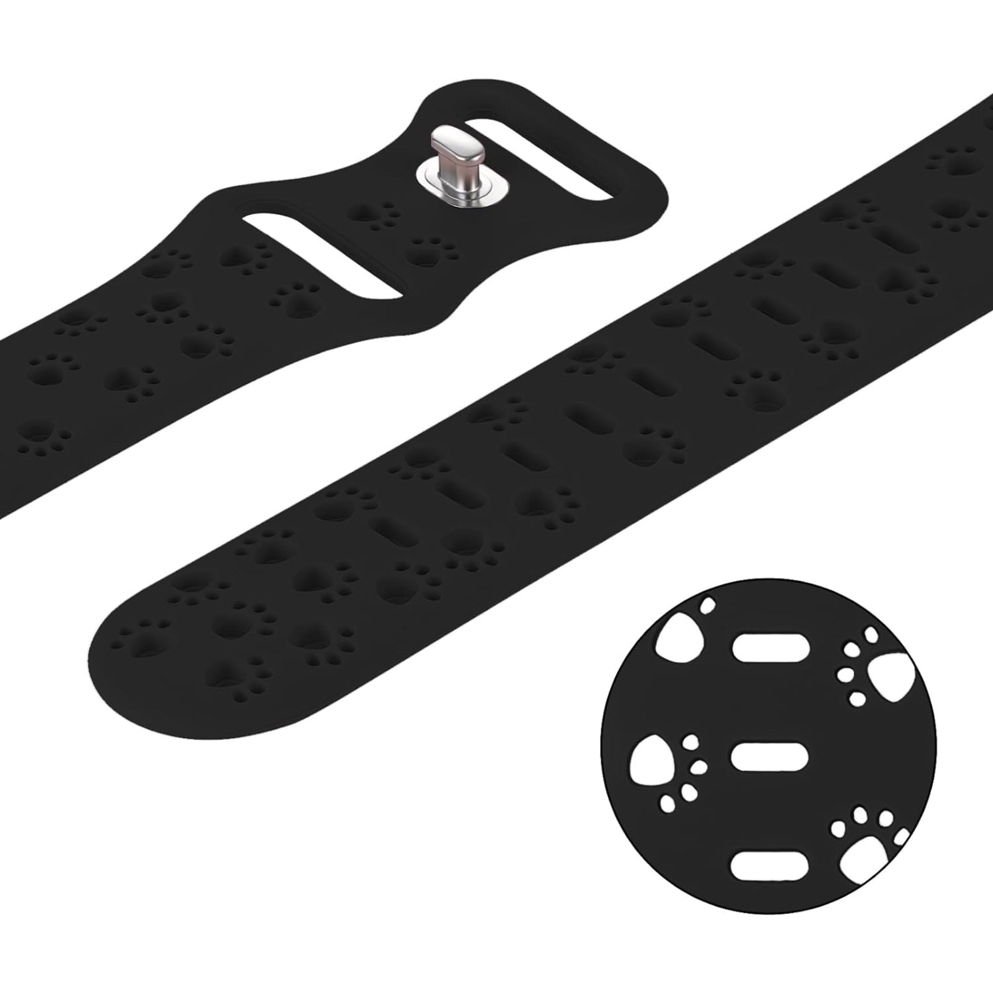 Apple Watch silicone dog paw strap - black