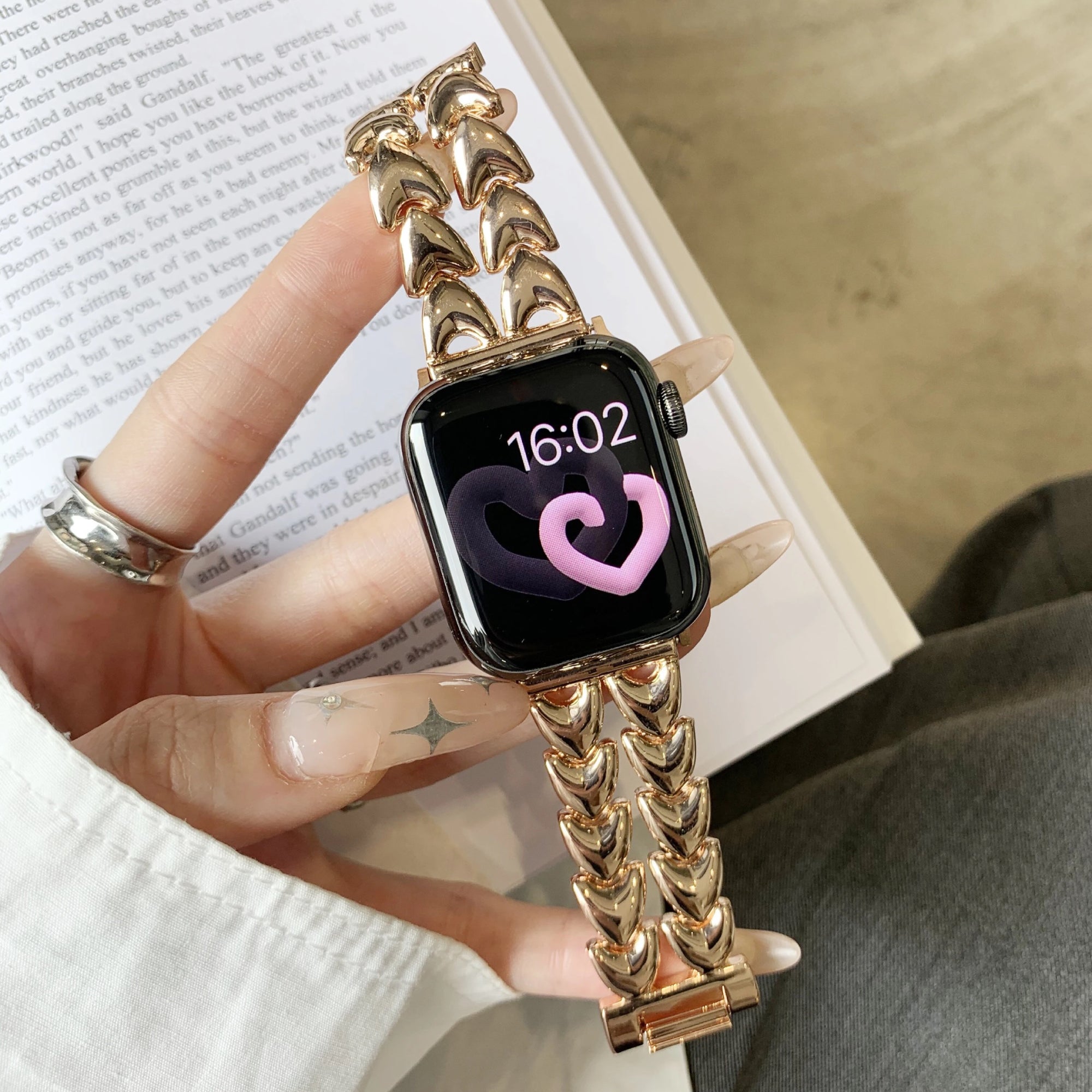 Doppeltes Liebesarmband für die Apple Watch – Rose