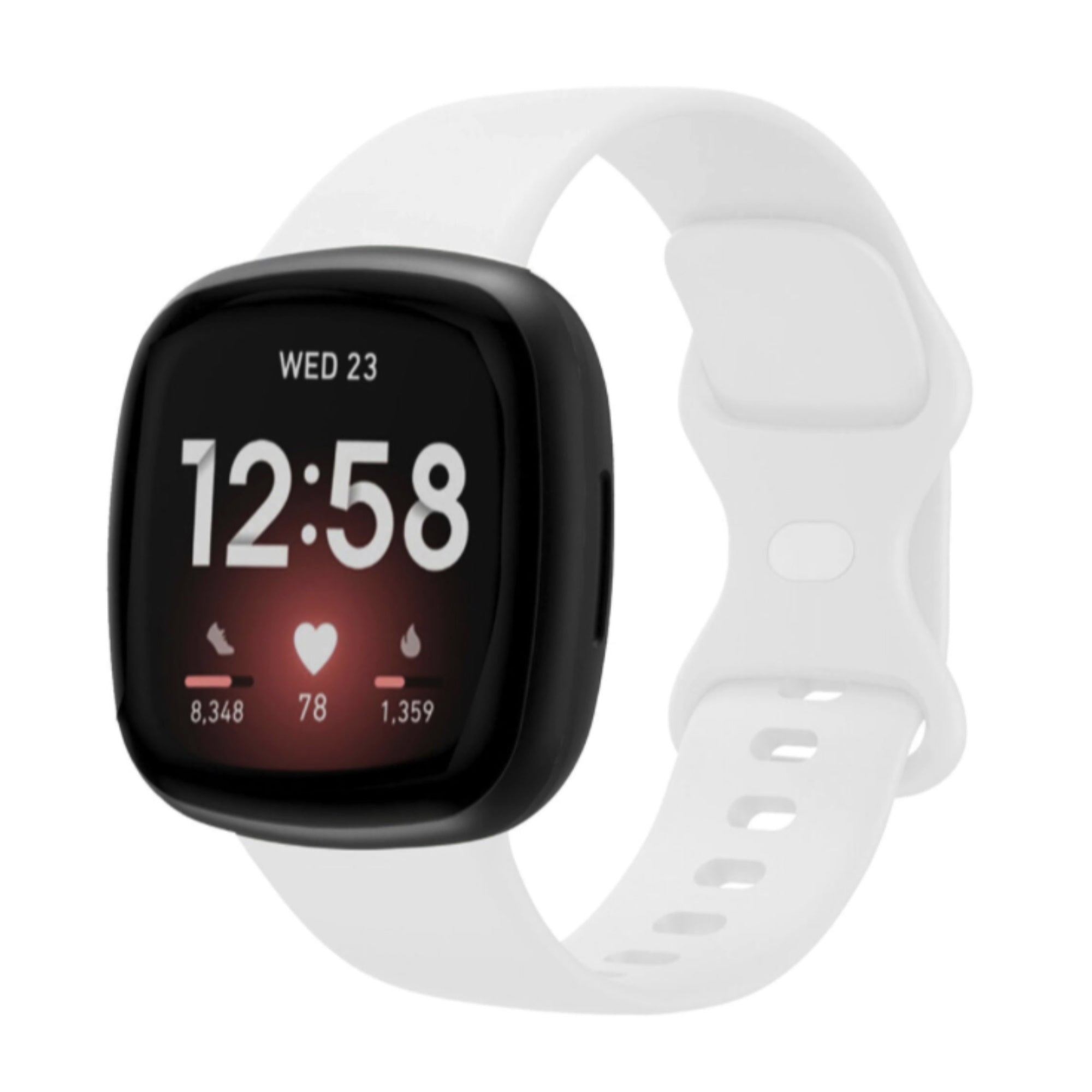 Fitbit Versa 3 / 4 / Sense siliconen bandje - wit