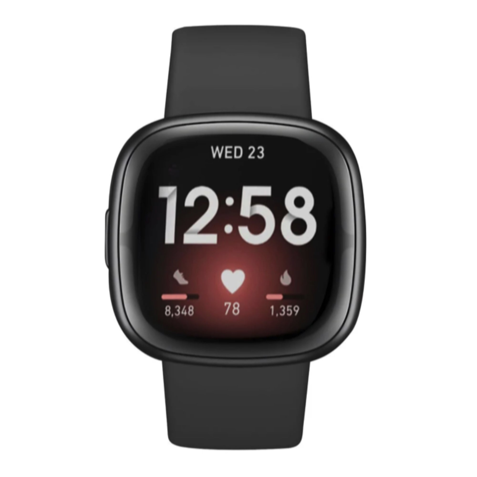 Fitbit Versa 3 / 4 / Sense siliconen bandje - zwart