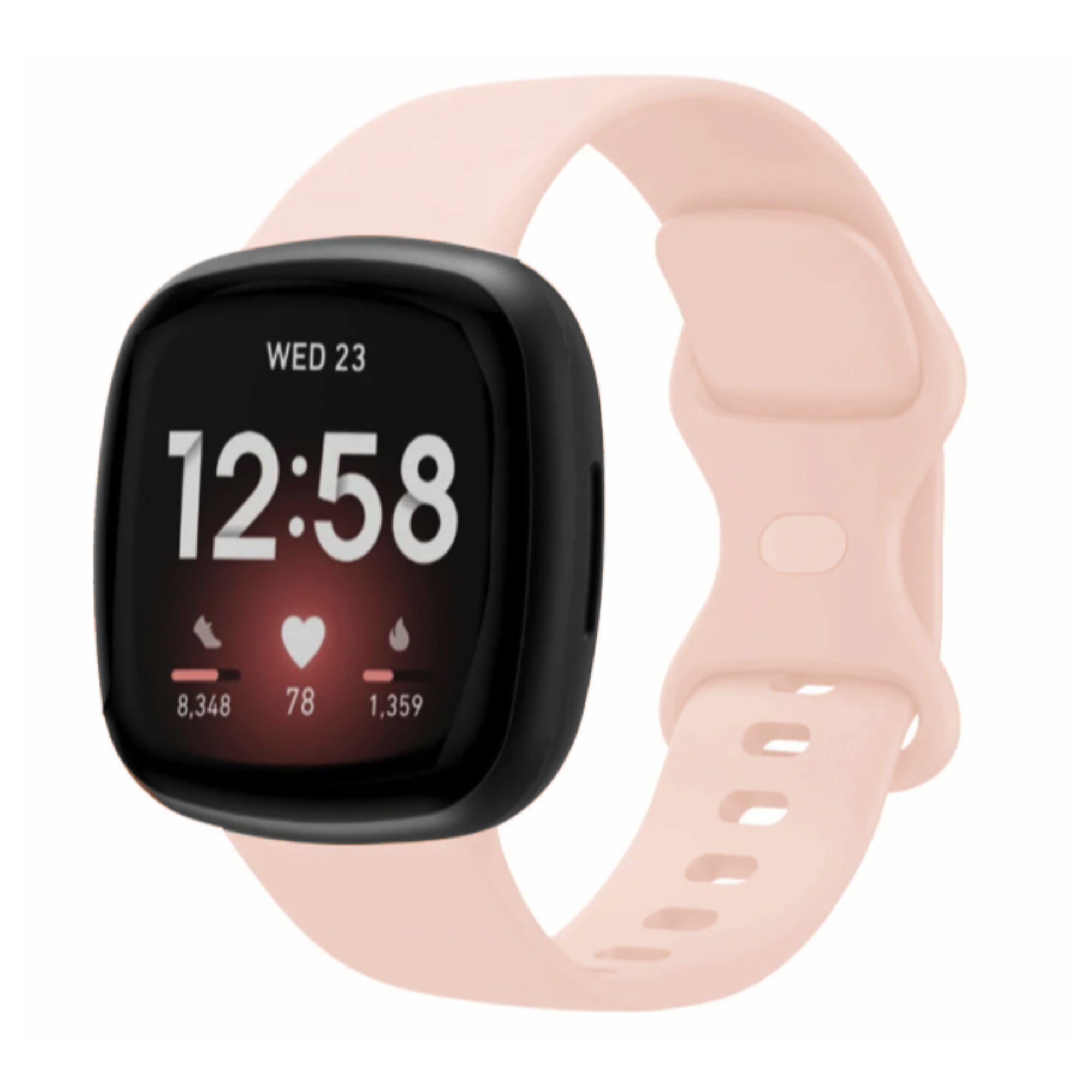 Fitbit Versa 3 / 4 / Sense siliconen bandje - pink sand