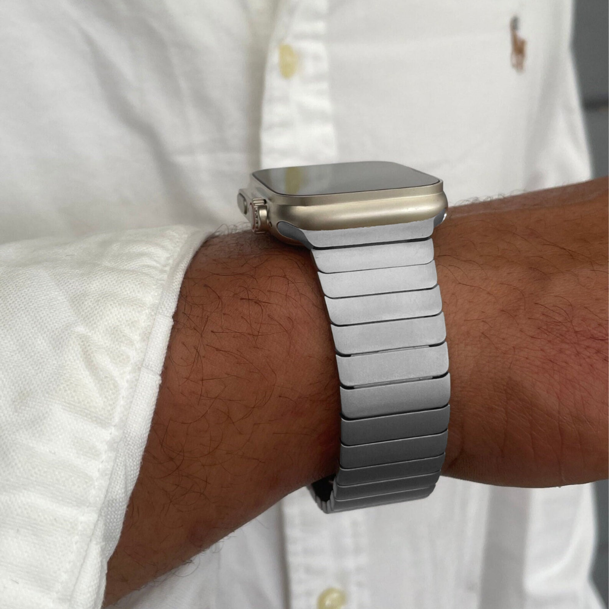 Apple Watch Stahlgliederarmband – Silber