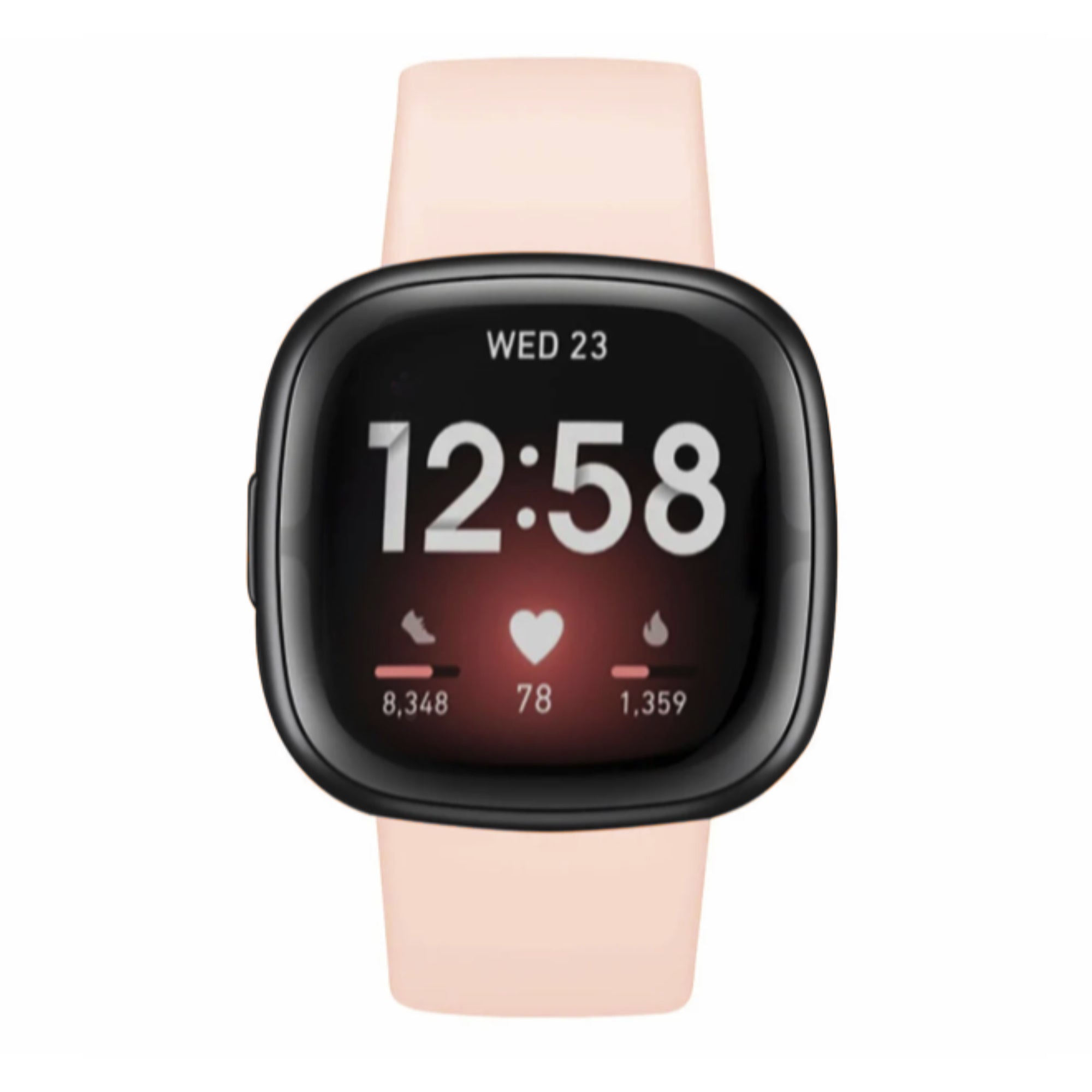 Fitbit Versa 3 / 4 / Sense Silikonarmband – rosa Sand