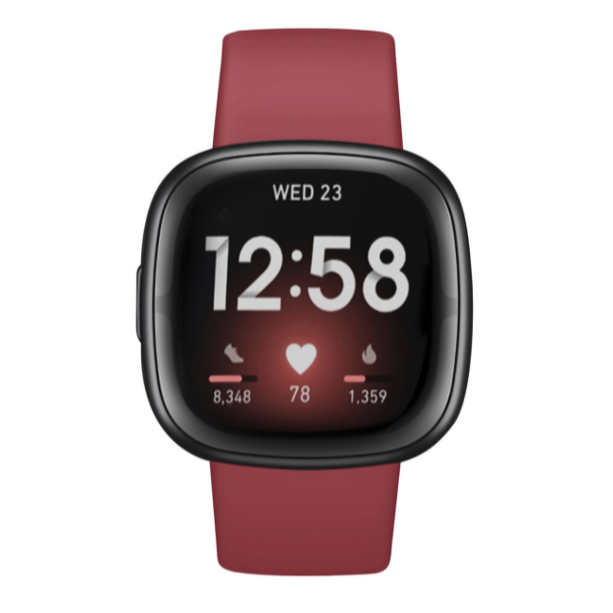 Fitbit Versa 3 / 4 / Sense siliconen bandje - wijnrood