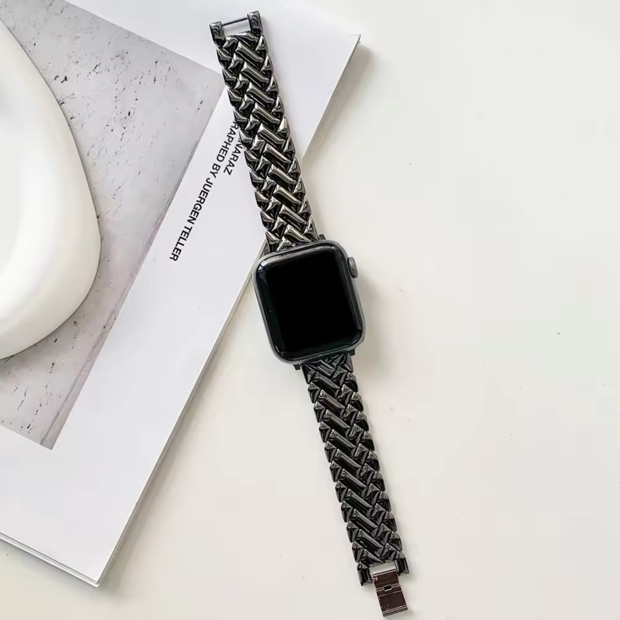 Apple Watch Herringbone Smart Armband – Schwarz