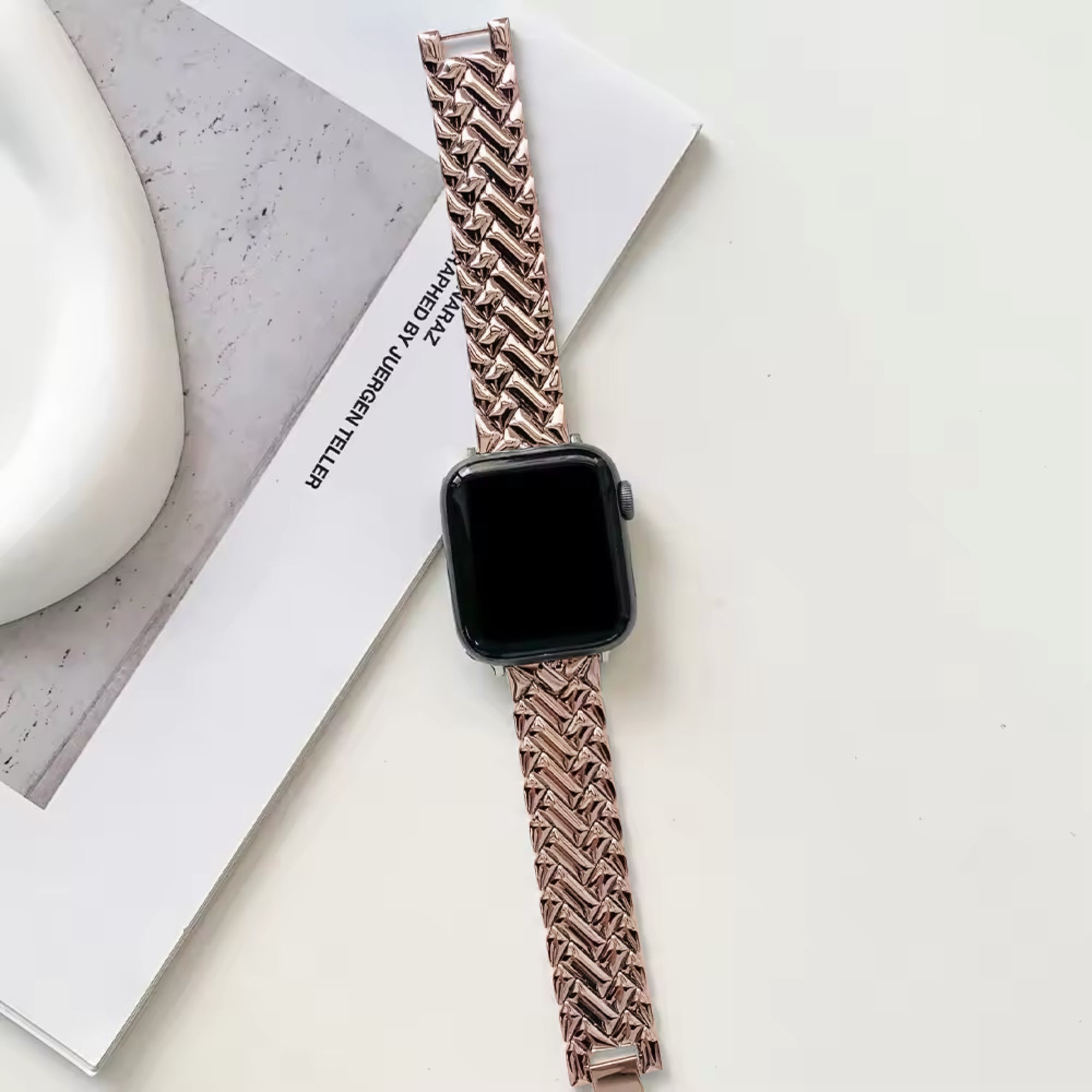 Apple Watch visgraat slim bandje - rosé goud