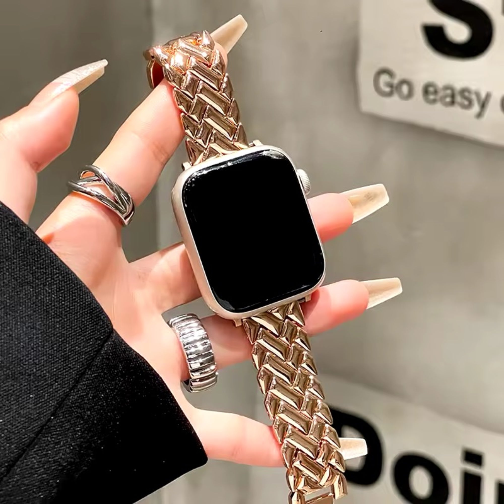 Apple Watch visgraat slim bandje - rosé goud